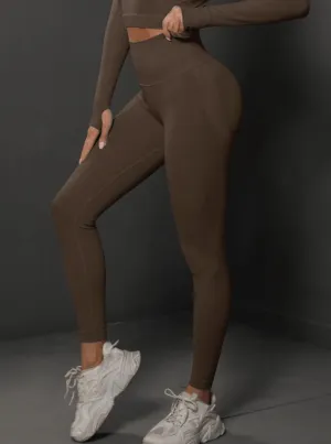 Sassy Copenhagen - Bobo Show push up leggings - Brown - Fitness shape wear (NOTE in preorder for week 3)
