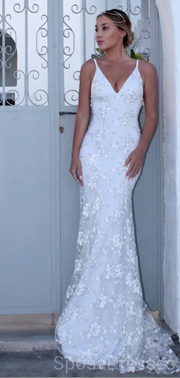 Sexy Backless Off White Mermaid Evening Prom Dresses, Cheap Custom Sweet 16 Dresses, 18495
