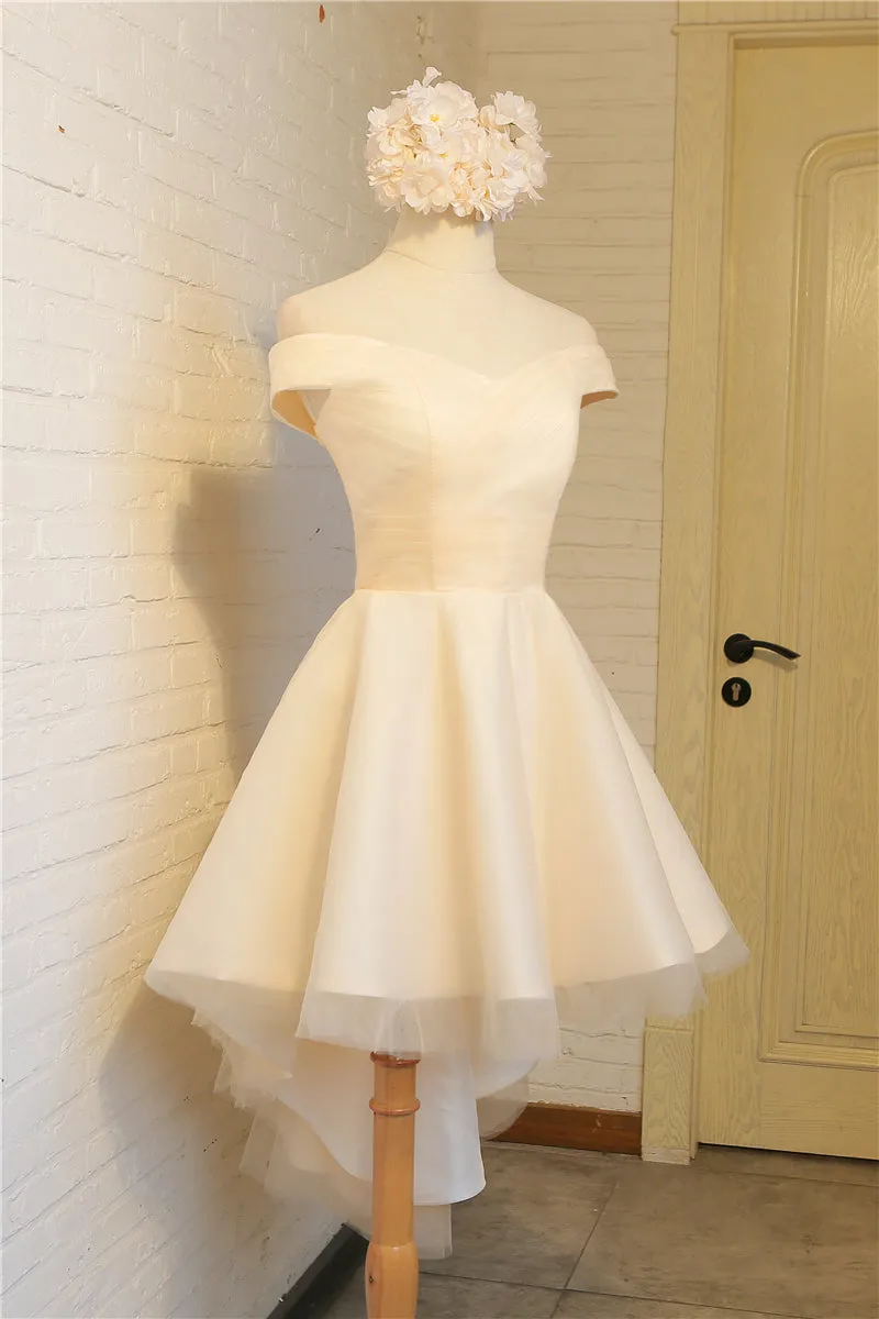 Simple Sweetheart Off Shoulder High Low Party Dress Homecoming Dress, Short Prom Dresses