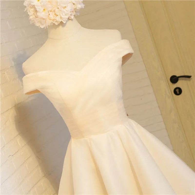 Simple Sweetheart Off Shoulder High Low Party Dress Homecoming Dress, Short Prom Dresses