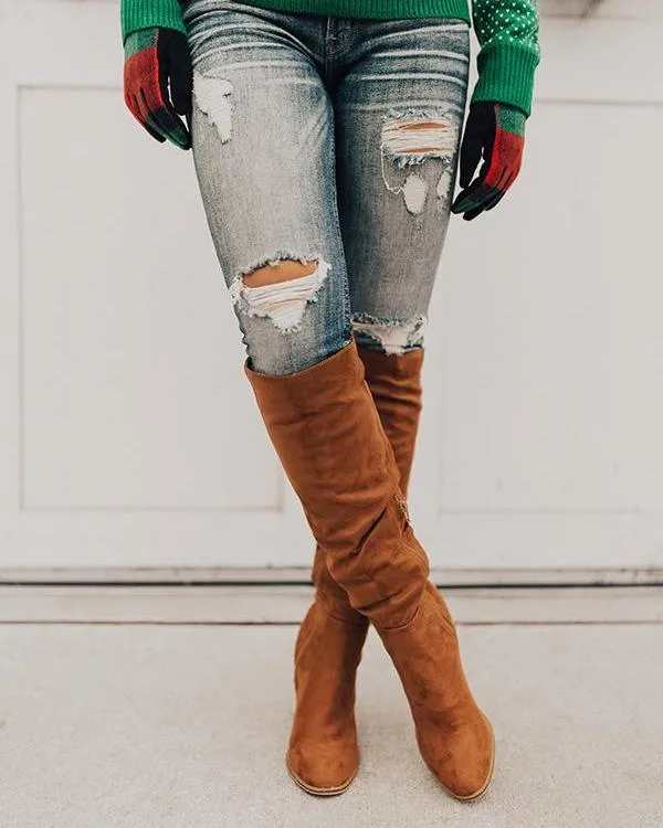 The Lynn Knee High Boot - Cinnamon