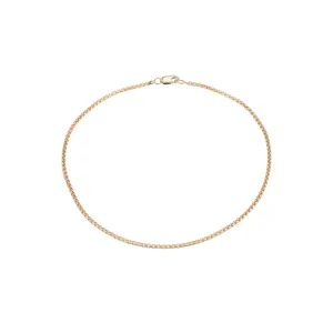 Thin Box Chain Anklet - 14K Gold Filled
