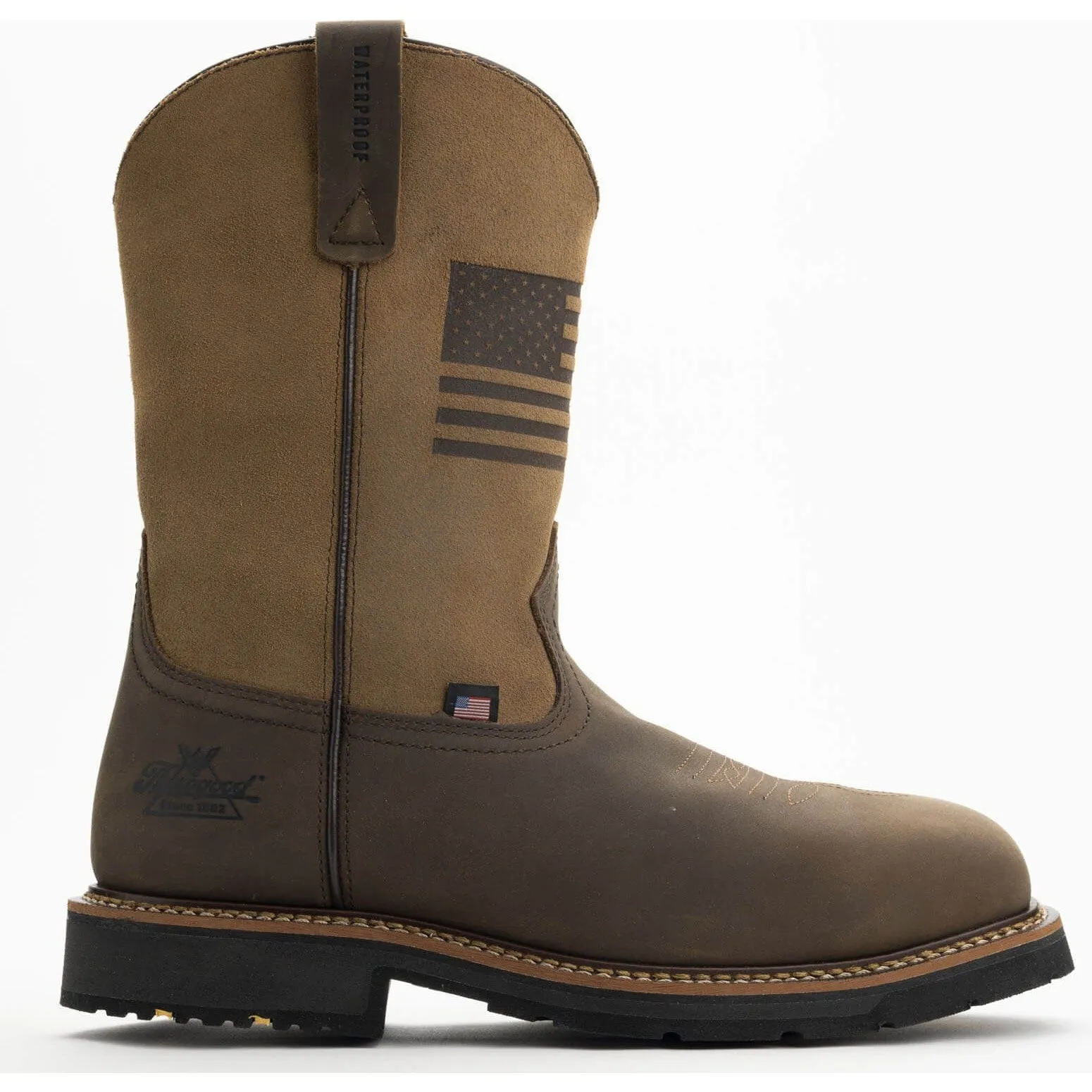 Thorogood Men's Western 11" Safety Toe Waterproof Slip Resist Work Boot -Tan- 804-4338