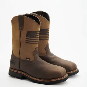 Thorogood Men's Western 11" Safety Toe Waterproof Slip Resist Work Boot -Tan- 804-4338