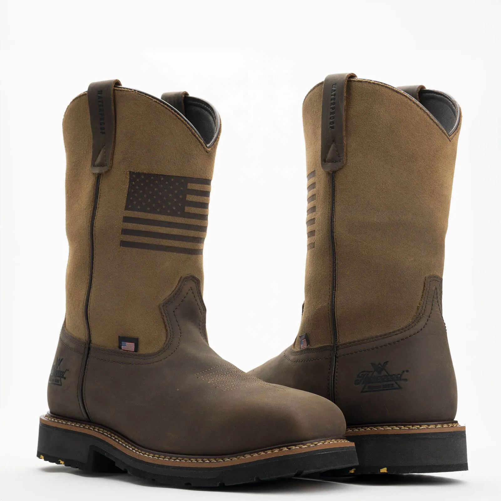 Thorogood Men's Western 11" Safety Toe Waterproof Slip Resist Work Boot -Tan- 804-4338