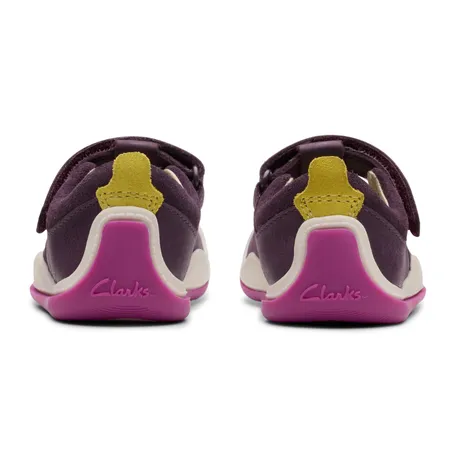UK 3.5 Berry Roller Bright Velcro T-Bar Pre Walkers