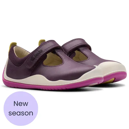 UK 3.5 Berry Roller Bright Velcro T-Bar Pre Walkers