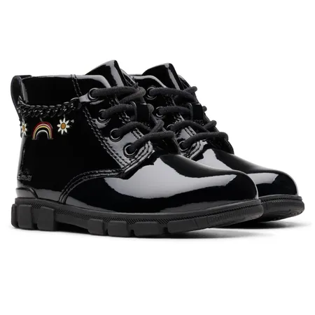 UK 6 Black Patent Evyn Boots