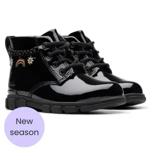 UK 6 Black Patent Evyn Boots