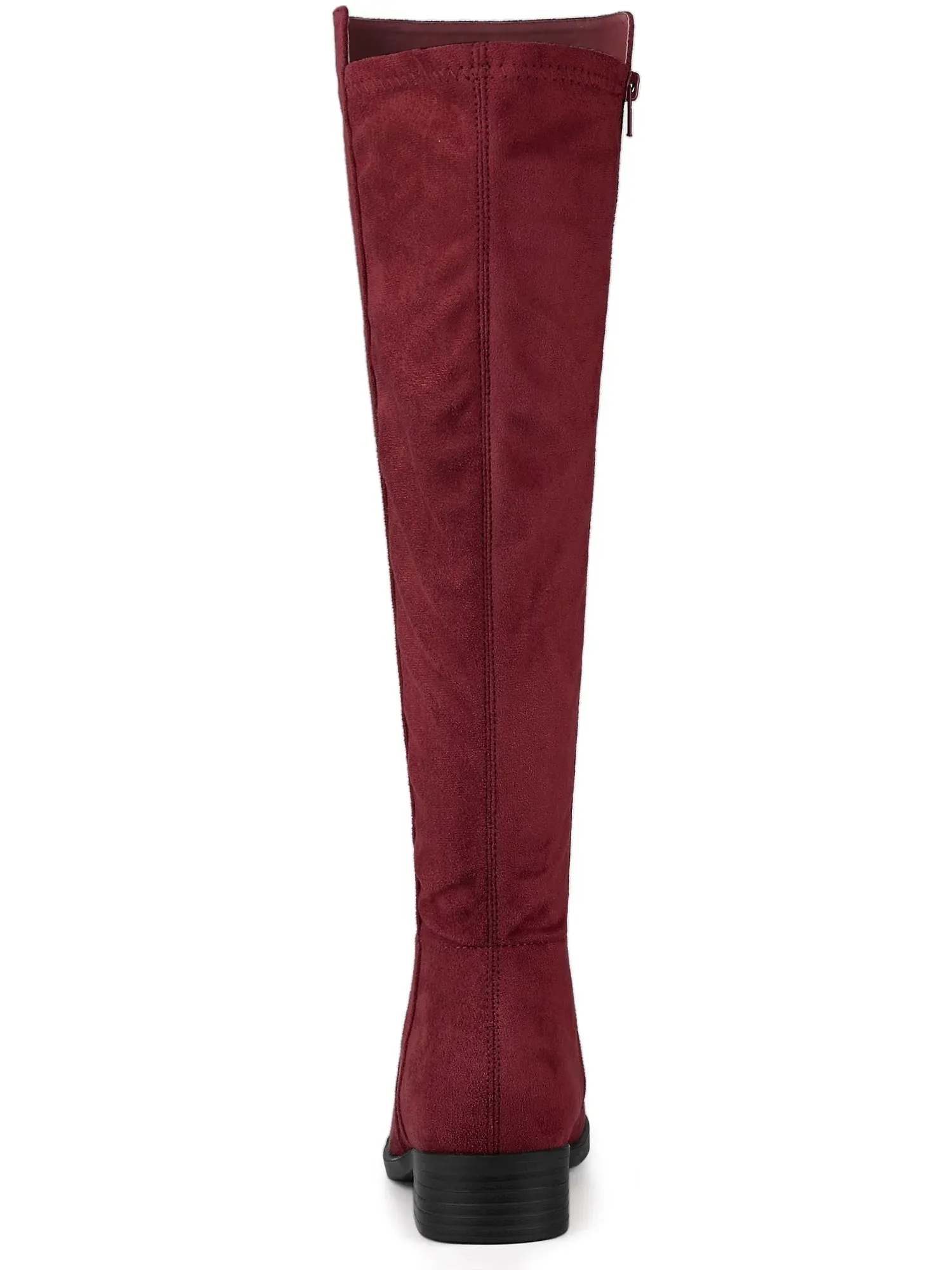 Women'S Side Zipper Block Heels Knee High Boots